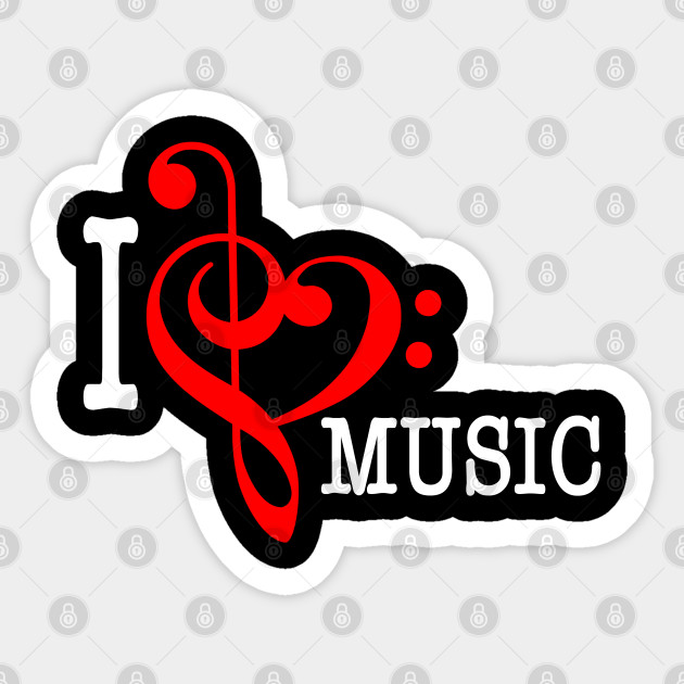 I love Music Music Heart Sticker TeePublic